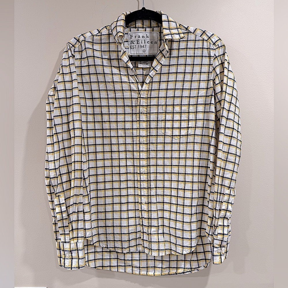 🔥Frank & Eileen Women's White and Yellow Check Shirt🔥